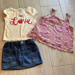 Kids Love Print Cream T-Shirts set
